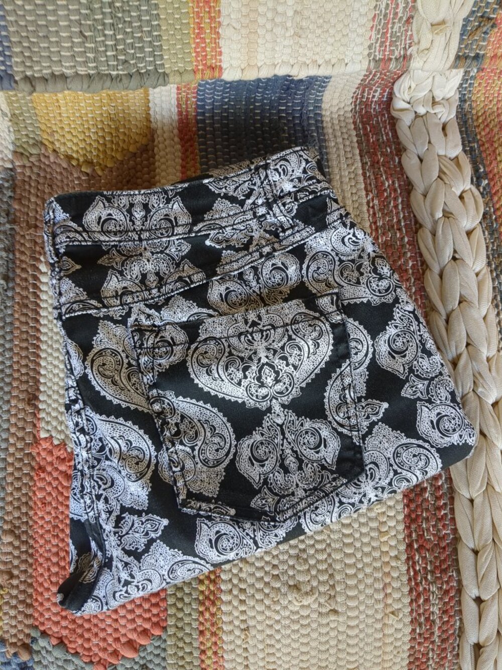 Black and White Cotton Blend Pants - Picture 2 of 14